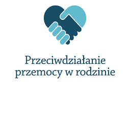 Infografika przedstawiające dwie ściśnięte dłonie oraz napis: &amp;amp;quot;Przeciwdziałanie przemocy w rodzinie&amp;amp;quot;.