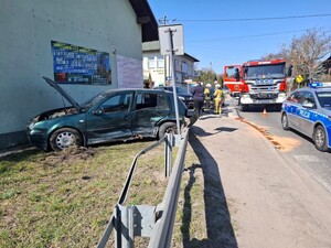 Uszkodzony pojazd marki Volkswagen.