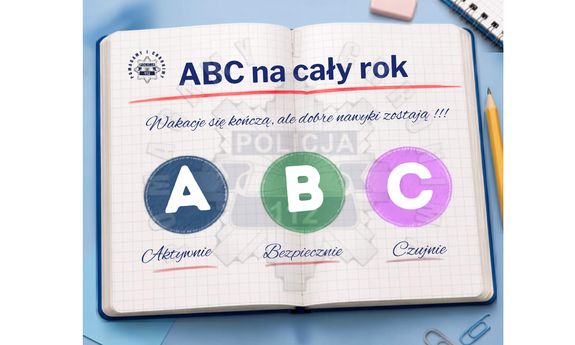Infografika z napisem ABC na cały rok - wakacje się kończą, ale dobre nawyki zostają